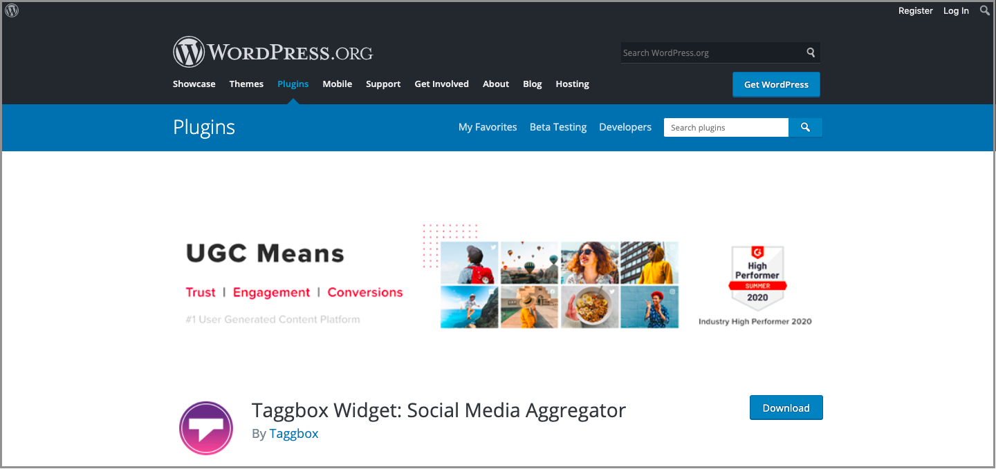Taggbox Widget WordPress plugin